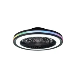 LED-loftventilator Gamer sort DC støjsvag Ø 47 cm CCT RGB