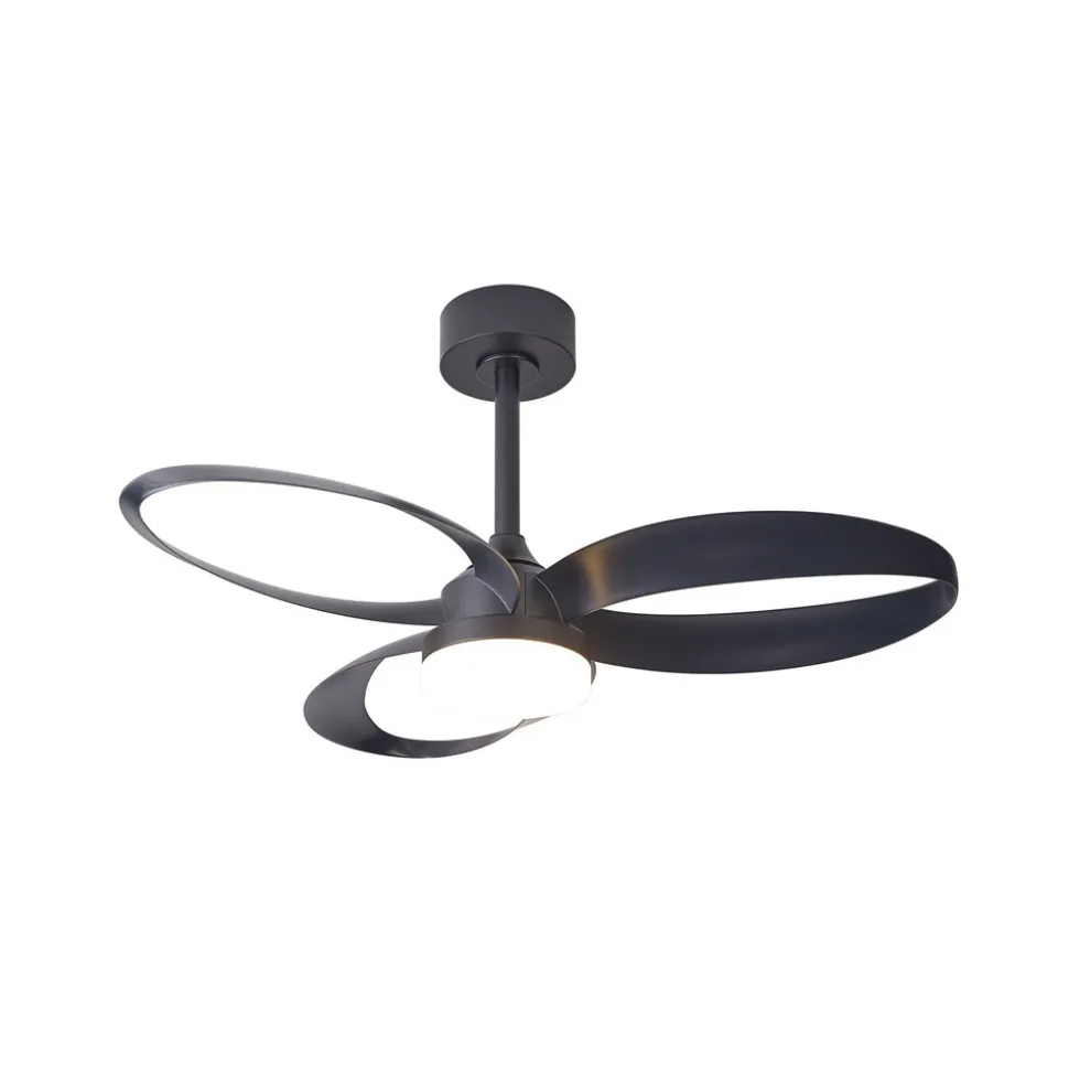 LED-loftventilator Infinity, sort, DC, lydsvag Ø 93 cm CCT