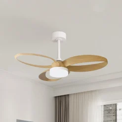 LED-loftventilator Infinity trædekor DC støjsvag Ø 93 cm CCT