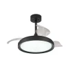 LED-loftventilator Mistral Mini sort DC støjsvag Ø91cm CCT