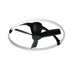 LED-loftventilator Nepal Mini, app, sort/hvid