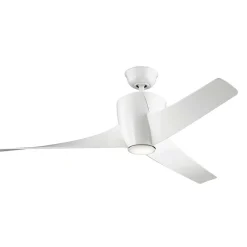 LED-loftventilator Phree 56, trebladet, hvid