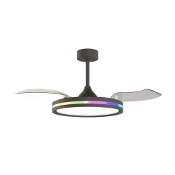 LED-loftventilator Rafaga sort DC lydsvag Ø 106 cm CCT RGB