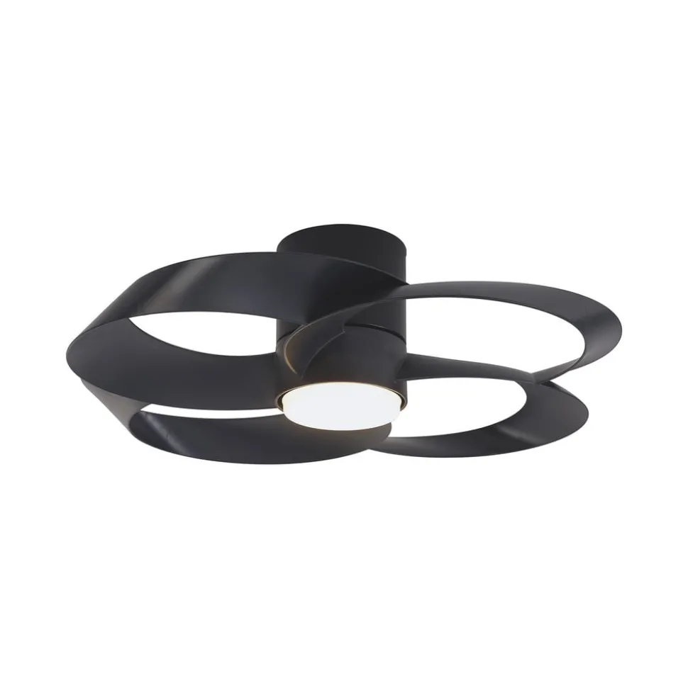 LED-loftventilator Rose sort DC-motor støjsvag Ø 65 cm CCT