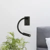 LED-læselampe Cio, afbryder, flexarm, 930, sort