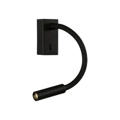 LED-læselampe Cio, afbryder, flexarm, 930, sort