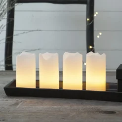 LED lys Candle med fjernbetjening, 4'er sæt, hvid