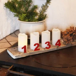 LED lys Candle med fjernbetjening, 4'er sæt, hvid