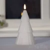 LED-lys Flamme Grany, hvid, 18 cm, ægte voks, batteridrevet