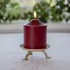 LED-lysflamme, højde 12 cm, rød ægte voks, batteridrevet