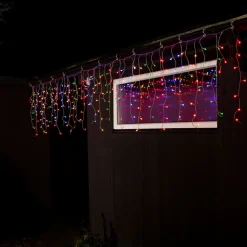 LED-lysforhæng isregn, kulørte kugler, 200-flg.