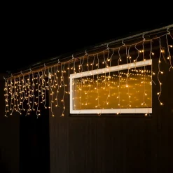 LED lysgardin ice rain amber transp. 10m