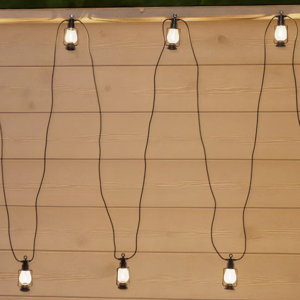LED-lyskæde Garlands, længde 1000 cm, sort, 10 lyskilder.