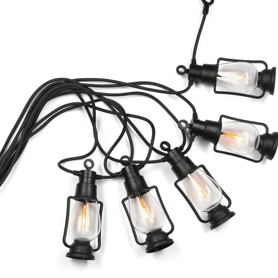 LED-lyskæde Garlands, længde 1000 cm, sort, 10 lyskilder.