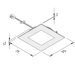 LED-møbelindbygningslampe FAQ 68 stål 4W 3.000K