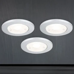 LED-møbelindbygningsspot Artist, sæt med 3, sølv