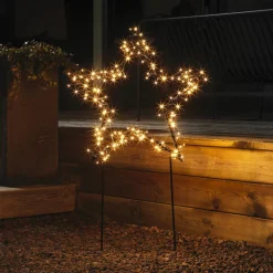 LED-metalstjerne med jordspyd, sort
