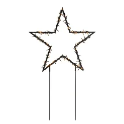 LED-metalstjerne med jordspyd, sort