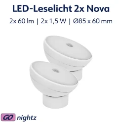 LED-natlampe Nova, sensor, hvid, plast, 2-pak