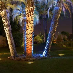 LED nedgravningslampe Gea, Ø 18 cm, 3000K, stål