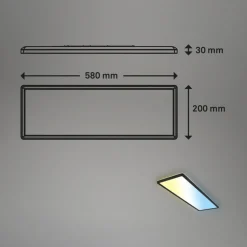 LED-panel Slim sort ultraflad CCT, 59 x 20 cm