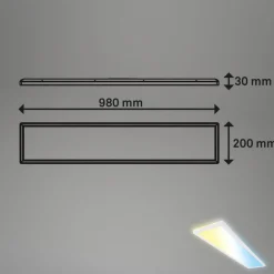 LED-panel Tava CCT, hvid, 98 x 20 cm, baggrundsbelysning, plast