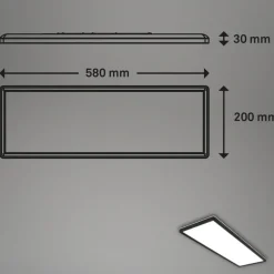 LED-panel til overflademontering Slim 58x20cm on/off 4.000K sort