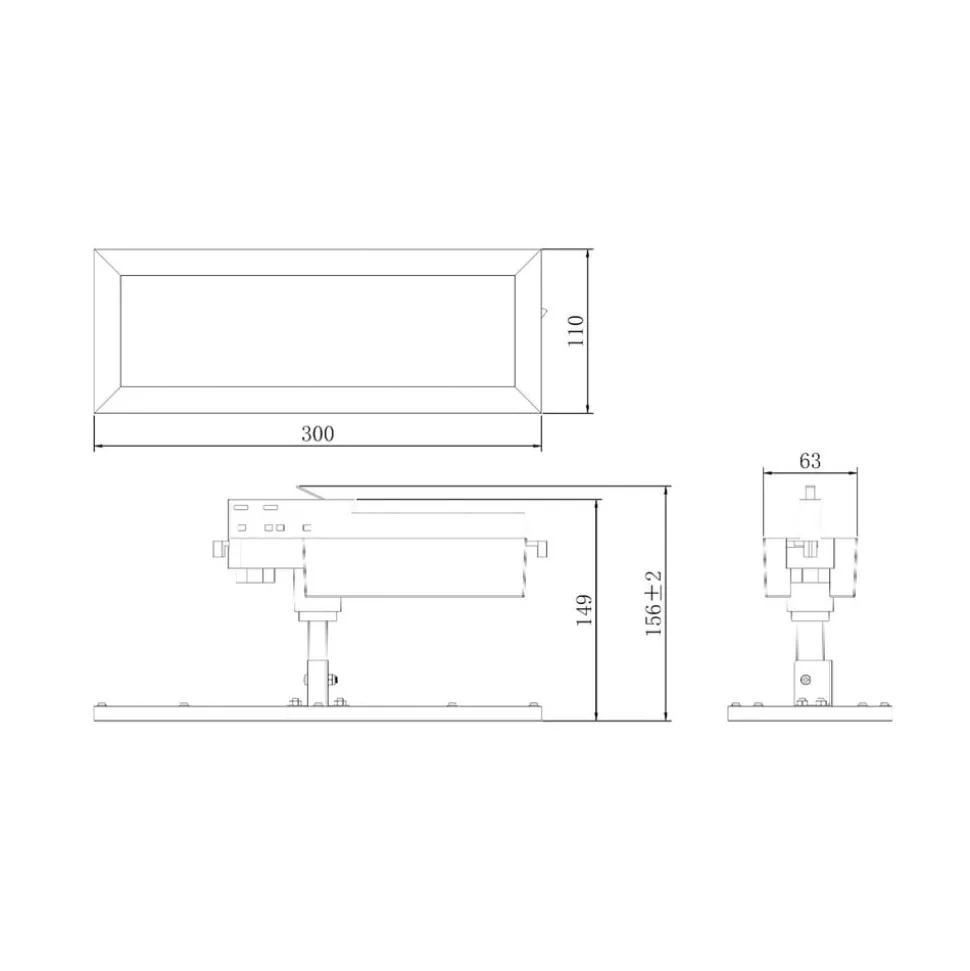 LED-panel TRACK LIGHT, hvid, 3-faset, 3.000 K, tænd/sluk