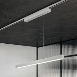 LED-pendellampe Paros DUOline, bjælke, nikkel