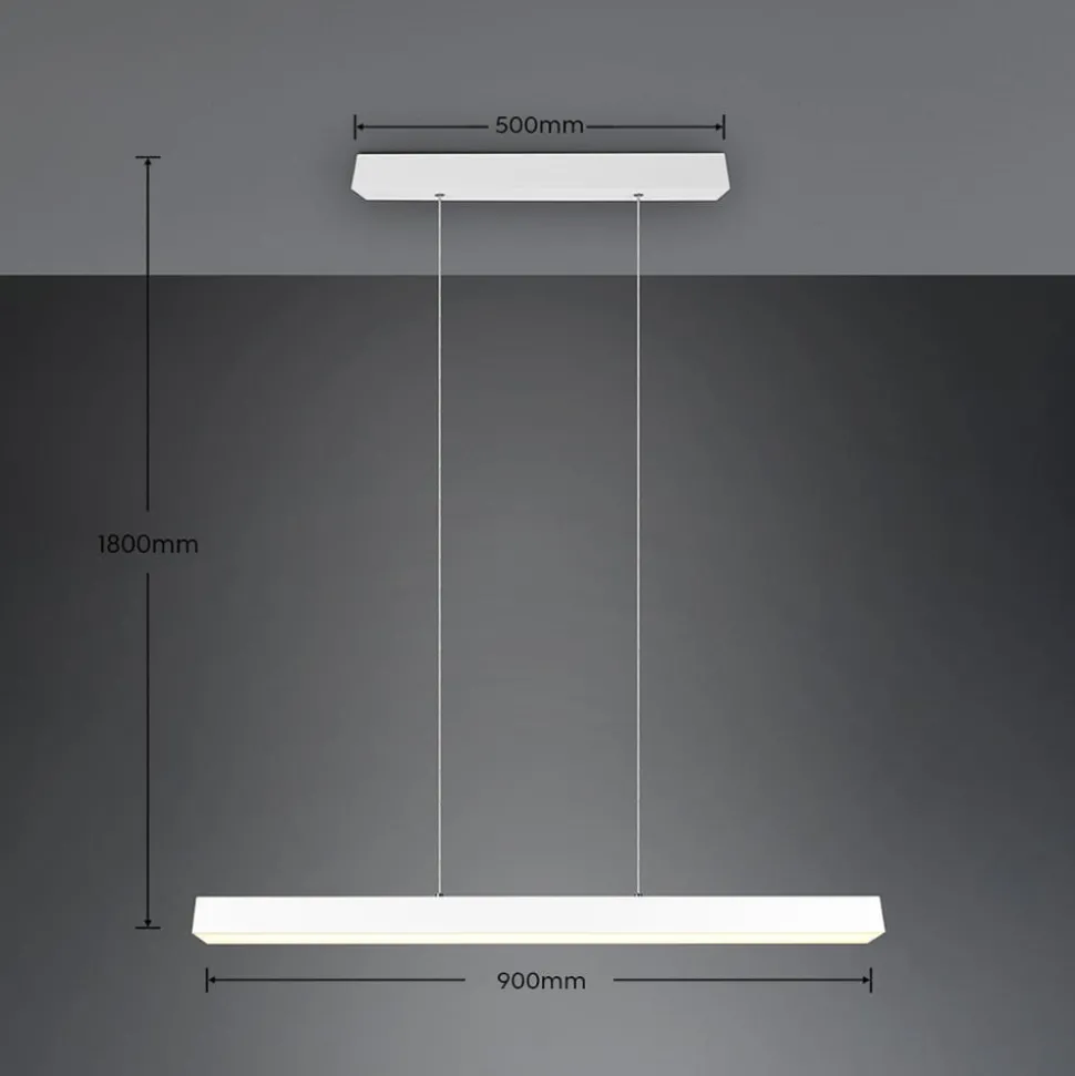 LED-pendellampe Paros DUOline, bjælke, hvid mat