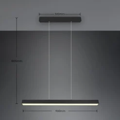 LED-pendellampe Paros DUOline, bjælke, sort