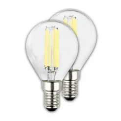 LED-pære dråbe E14 4W klar 3000K 840lm energiklasse 2er