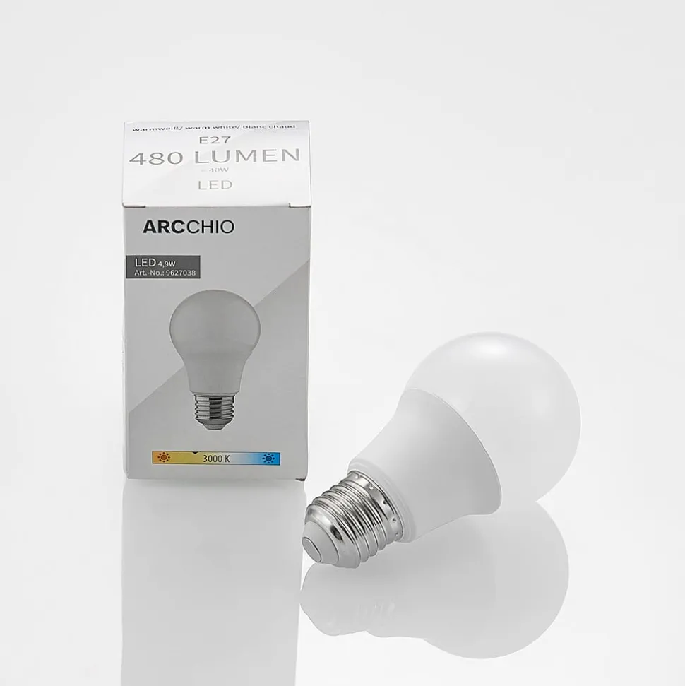 LED-pære E27 A60 4,9 W 3.000 K opal, 6 stk