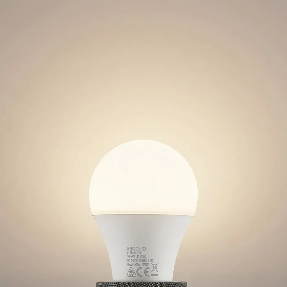 LED-pære E27 A60 9,5 W 3.000 K opal sæt med 10 stk