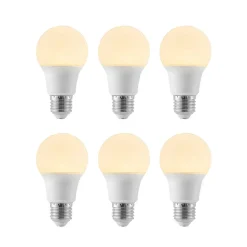 LED-pære E27 A60 8 W 3.000 K opal, sæt med 6 stk