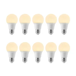 LED-pære E27 A60 8 W 3.000 K opal, sæt med 10 stk