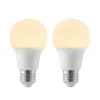LED-pære E27 A60 8 W 3.000 K opal, sæt med 2 stk