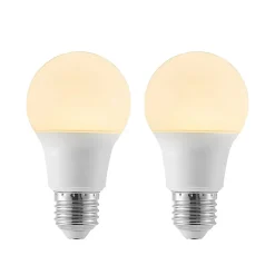 LED-pære E27 A60 8 W 3.000 K opal, sæt med 2 stk