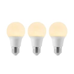 LED-pære E27 A60 8 W 3.000 K opal, sæt med 3 stk
