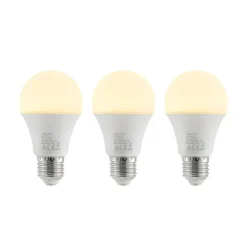 LED-pære E27 A60 9,5 W 3.000 K opal, sæt med 3 stk