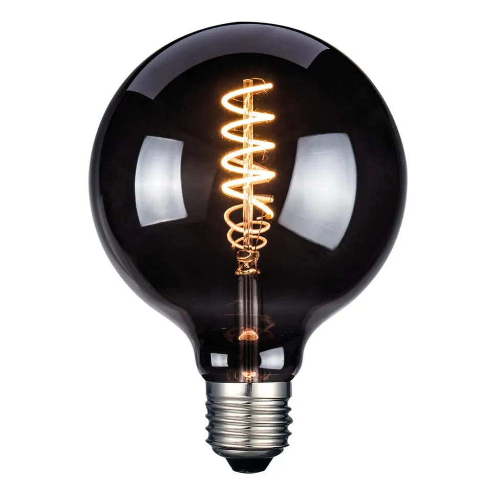 LED-pære, E27, G125, røgfarvet, 4 W, 1800 K, 60 lm