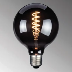 LED-pære, E27, G125, røgfarvet, 4 W, 1800 K, 60 lm