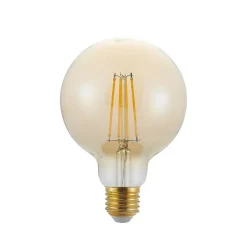 LED-pære E27 G95 6,5W 2.500K ravfarvet 3-trins dæmpbar