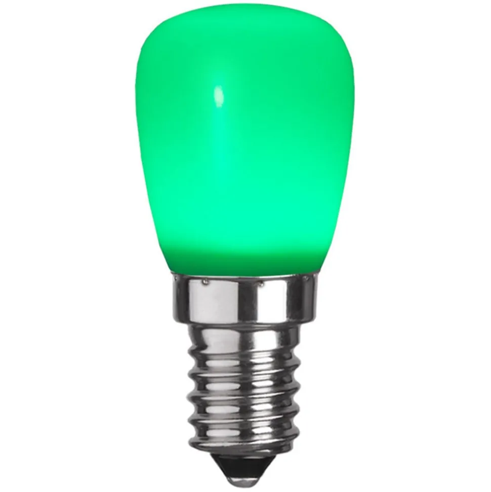LED-pære E14 ST26 af plast, grøn