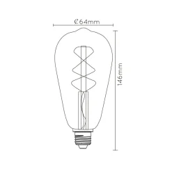 LED-pære E27 ST64 4W 2.200K rav med sensor
