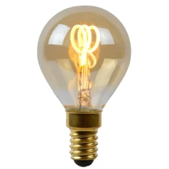 LED-pære E14 3W dråbe rav 2.200K dæmpbar