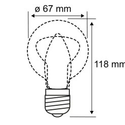LED-pære E27 11,5W filamentpære 2.700 K, klar