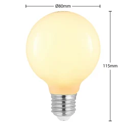 LED-pære E27 8W G80 2.700K dæmpbar, opal