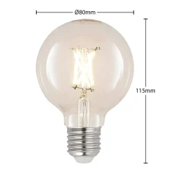LED-pære E27 4W G80 2.700K glødetråd dæmpbar klar
