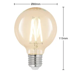 LED-pære E27 8W G80 2.700K glødetråd dæmpbar klar